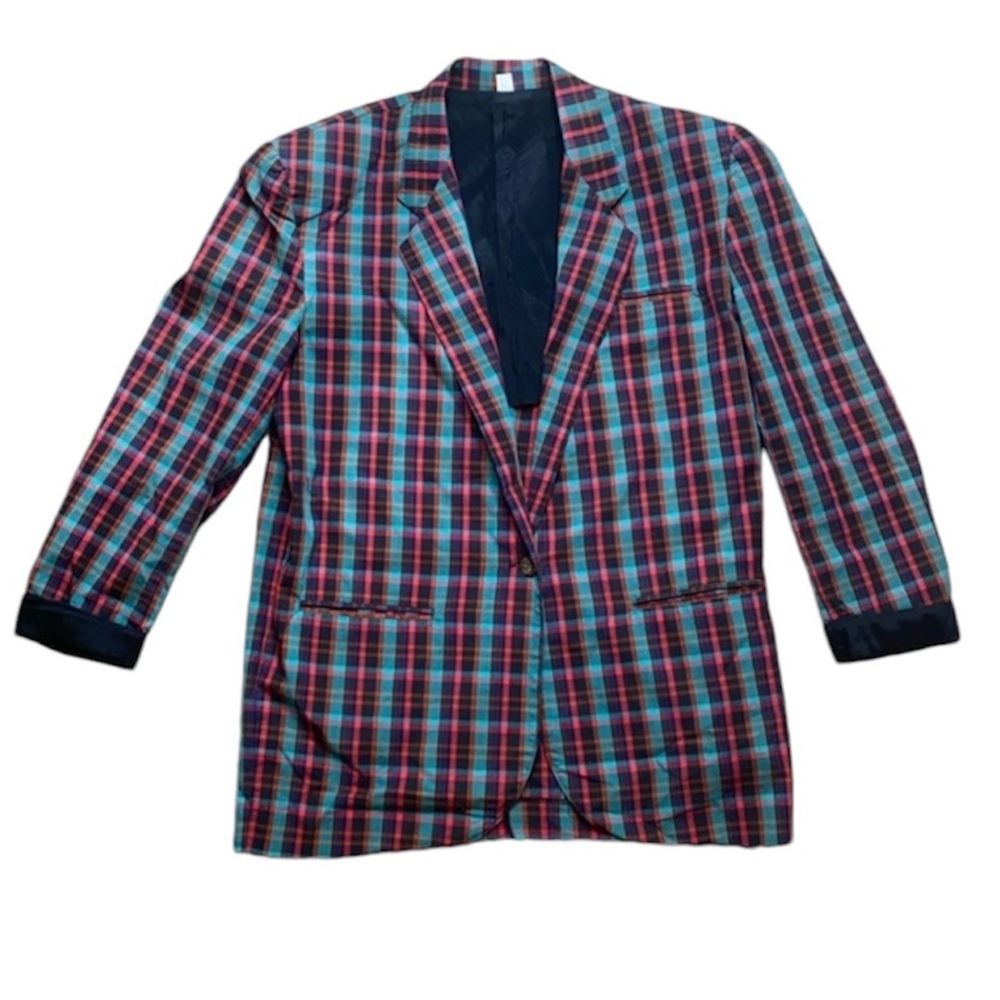 The Lodge vintage plaid blazer, size medium